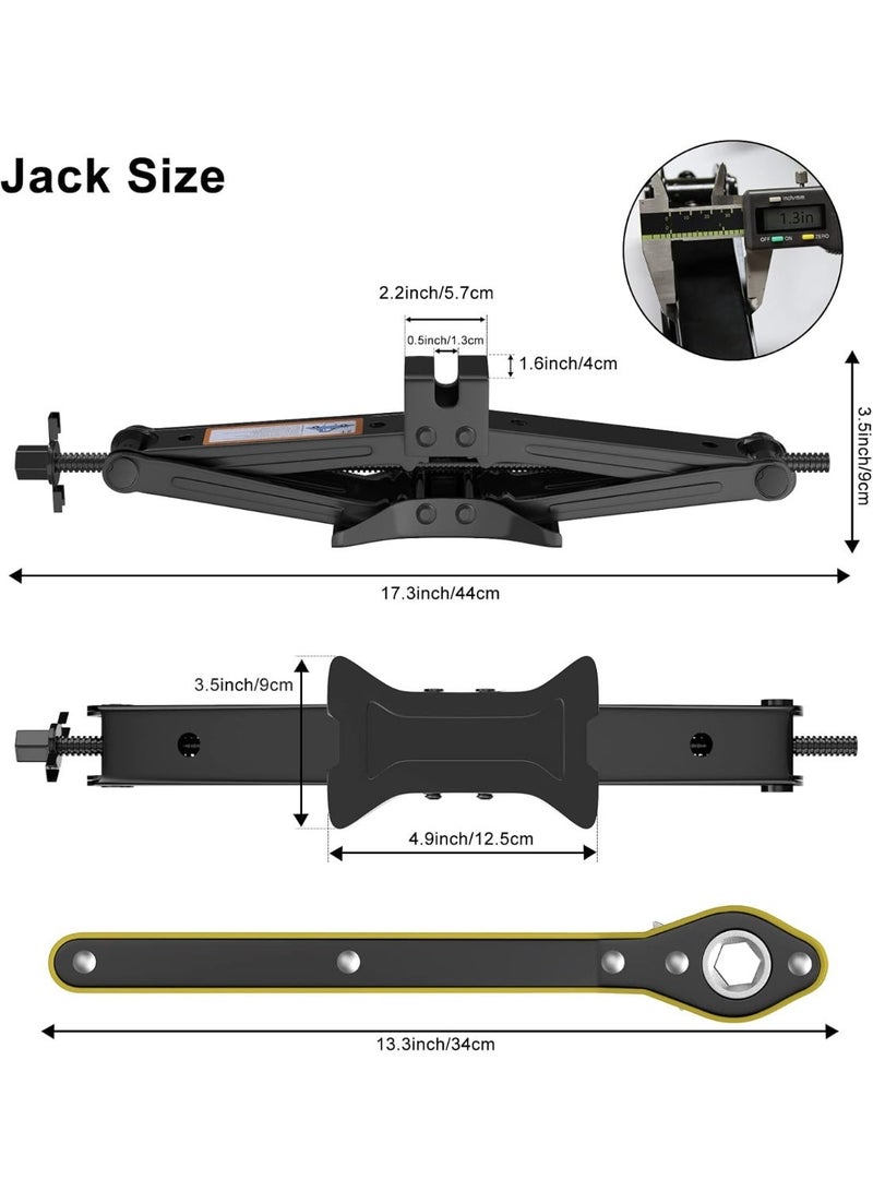 رافعة مقصية للسيارة 2 طن (4409 رطل)، طقم رافعة سيارة للخدمة الشاقة، رافعة خدمة الرفع السريع مع تصميم هزاز موفر للجهد، رافعة إطارات سيارة للسيارات/سيارات الدفع الرباعي/سيارات الدفع الرباعي - Image 3